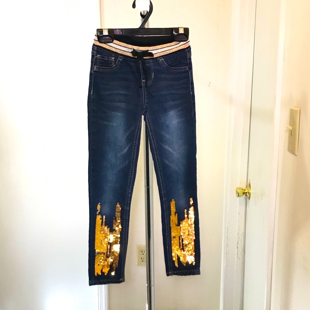 ☀️SALE☀️ Wonder Nation sequined stretch jeans - Picture 1 of 8
